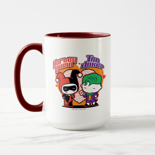 Chibi Harley Quinn & Chibi Joker Hearts Tasse (Links)