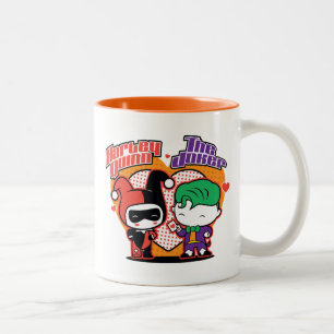 Chibi Harley Quinn & Chibi Joker Hearts Zweifarbige Tasse