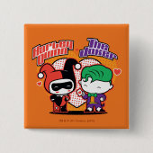 Chibi Harley Quinn & Chibi Joker Herzlich Willkomm Button (Vorderseite)