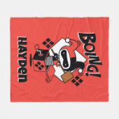 Chibi Harley-Quinn-in-A-Box mit Hammer Fleecedecke (Vorderseite (Horizontal))