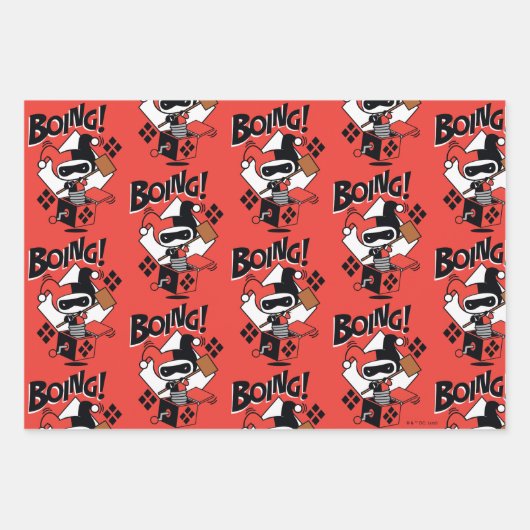 Chibi Harley-Quinn-in-A-Box mit Hammer Geschenkpapier Set (Vorderseite 2)