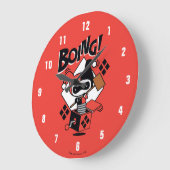 Chibi Harley-Quinn-in-A-Box mit Hammer Große Wanduhr (Winkel)