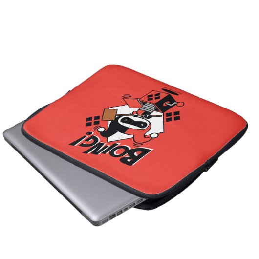 Chibi Harley-Quinn-in-A-Box mit Hammer Laptopschutzhülle (Vorne Knopf)