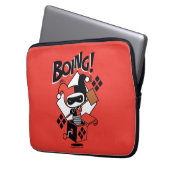 Chibi Harley-Quinn-in-A-Box mit Hammer Laptopschutzhülle (Vorderseite Links)