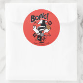 Chibi Harley-Quinn-in-A-Box mit Hammer Runder Aufkleber (Tasche)