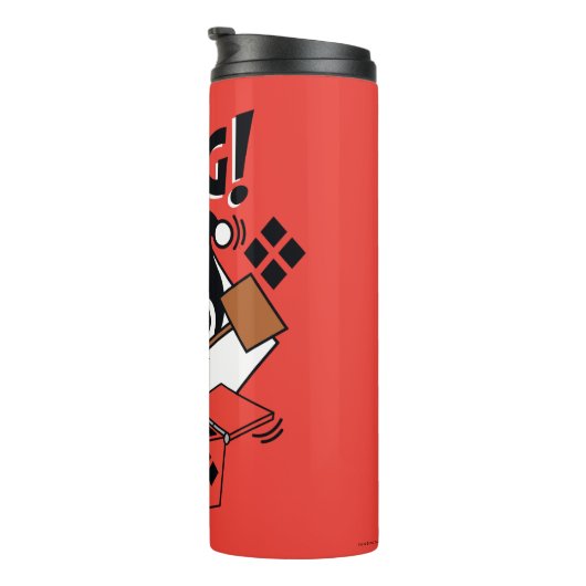 Chibi Harley-Quinn-in-A-Box mit Hammer Thermosbecher (Nach rechts gedreht)