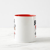 Chibi Harley-Quinn-in-A-Box mit Hammer Zweifarbige Tasse (Mittel)