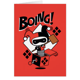 Chibi Harley Quinn in einer Box mit Hammer