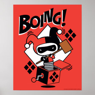 Chibi Harley Quinn in einer Box mit Hammer Poster
