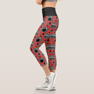 Chibi Harley Quinn Schachbrett Pattern Capri Leggings