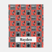 Chibi Harley Quinn Schachbrett Pattern Fleecedecke (Vorderseite)