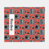 Chibi Harley Quinn Schachbrett Pattern Fleecedecke (Vorderseite (Horizontal))