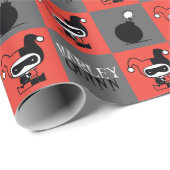 Chibi Harley Quinn Schachbrett Pattern Geschenkpapier (Rolleneckpunkt)