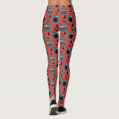 Chibi Harley Quinn Schachbrett Pattern Leggings (Rückseite)