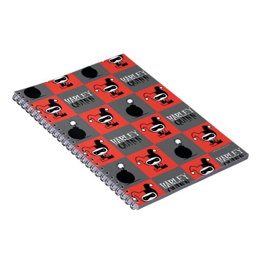 Chibi Harley Quinn Schachbrett Pattern Notizblock (Rechte Seite)