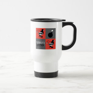 Chibi Harley Quinn Schachbrett Pattern Reisebecher