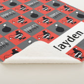 Chibi Harley Quinn Schachbrett Pattern Sherpadecke (3/4)