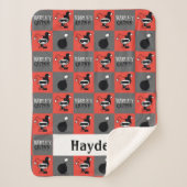 Chibi Harley Quinn Schachbrett Pattern Sherpadecke (Vorderseite)