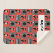 Chibi Harley Quinn Schachbrett Pattern Sherpadecke (Vorderseite (Horizontal))