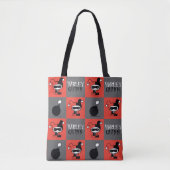 Chibi Harley Quinn Schachbrett Pattern Tasche (Vorderseite)