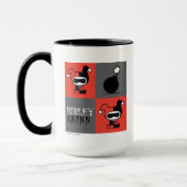 Chibi Harley Quinn Schachbrett Pattern Tasse (Links)
