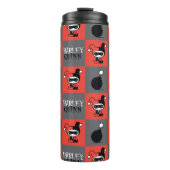 Chibi Harley Quinn Schachbrett Pattern Thermosbecher (Vorderseite)