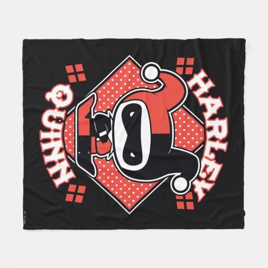 Chibi Harley Quinn Splits Fleecedecke (Vorderseite (Horizontal))