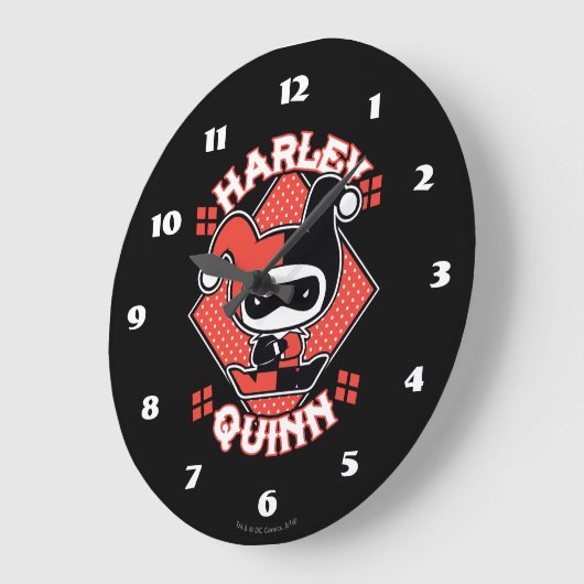 Chibi Harley Quinn Splits Große Wanduhr (Winkel)