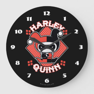 Chibi Harley Quinn Splits Große Wanduhr