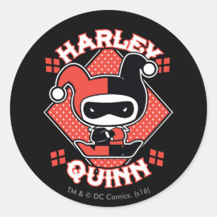 Chibi Harley Quinn Splits Runder Aufkleber
