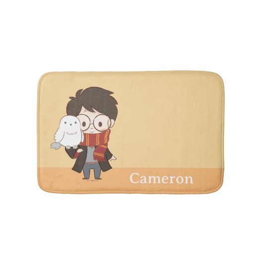 Chibi HARRY POTTER™ & Hedwig Badematte (Vorderseite)