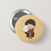 Chibi HARRY POTTER™ & Hedwig Button (Vorne & Hinten)