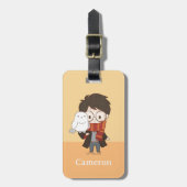 Chibi HARRY POTTER™ & Hedwig Gepäckanhänger (Vorderseite vertikal)