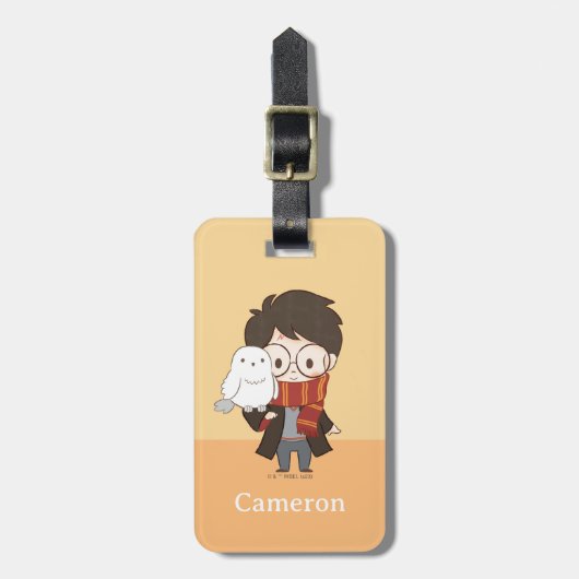 Chibi HARRY POTTER™ & Hedwig Gepäckanhänger (Vorderseite vertikal)