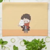 Chibi HARRY POTTER™ & Hedwig Geschirrtuch (Gefaltet)