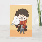 Chibi HARRY POTTER™ & Hedwig Karte (Vorderseite)