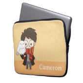 Chibi HARRY POTTER™ & Hedwig Laptopschutzhülle (Vorderseite Links)