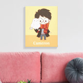 Chibi HARRY POTTER™ & Hedwig Leinwanddruck (Insitu (Wohnzimmer))