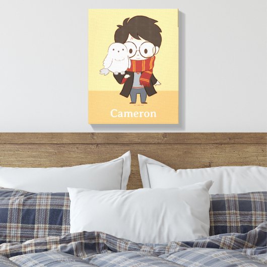 Chibi HARRY POTTER™ & Hedwig Leinwanddruck (Insitu (Schlafzimmer))
