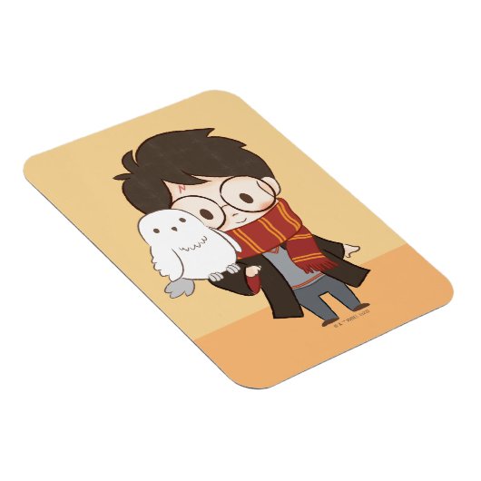 Chibi HARRY POTTER™ & Hedwig Magnet (Rechte Seite)