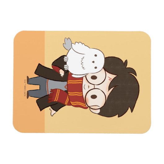 Chibi HARRY POTTER™ & Hedwig Magnet (Horizontal)