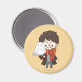 Chibi HARRY POTTER™ & Hedwig Magnet (Vorderseite/Rückseite)