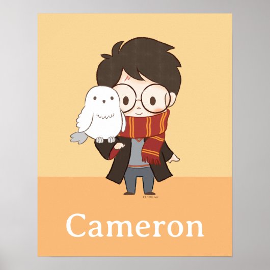 Chibi HARRY POTTER™ & Hedwig Poster (Vorne)