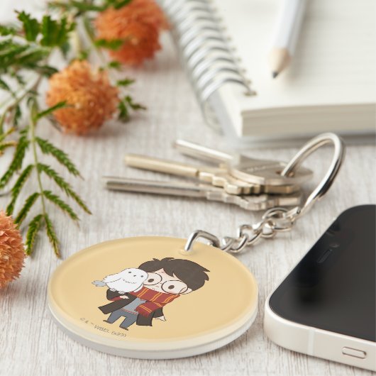 Chibi HARRY POTTER™ & Hedwig Schlüsselanhänger (Vorderseite rechts)