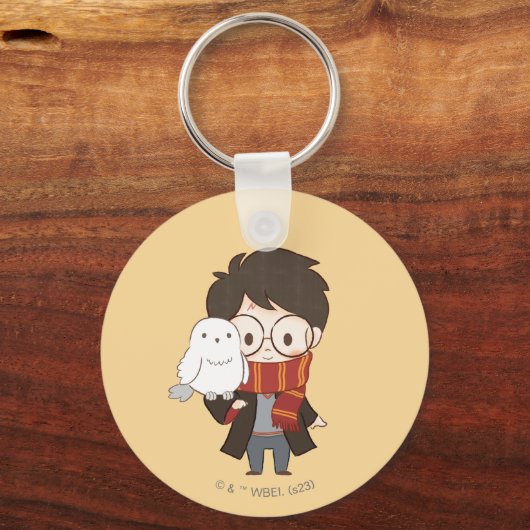 Chibi HARRY POTTER™ & Hedwig Schlüsselanhänger (Vorderseite)