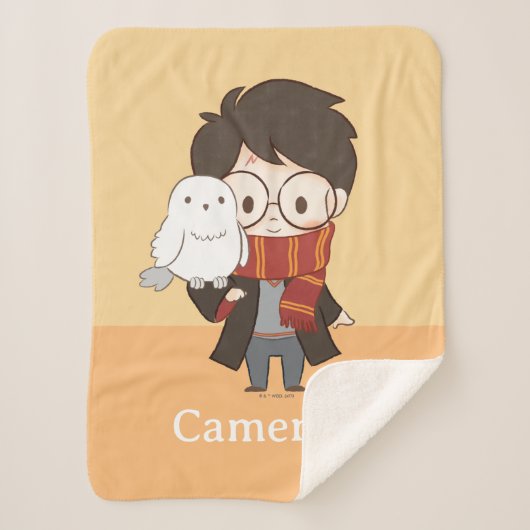 Chibi HARRY POTTER™ & Hedwig Sherpadecke (Vorderseite)