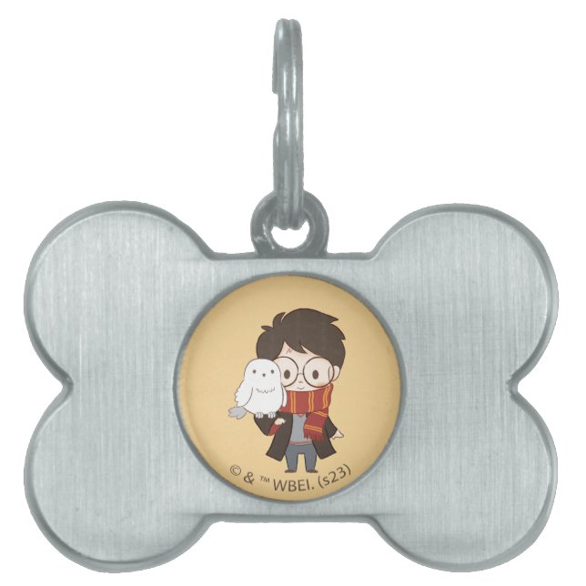 Chibi HARRY POTTER™ & Hedwig Tiermarke (Vorderseite)
