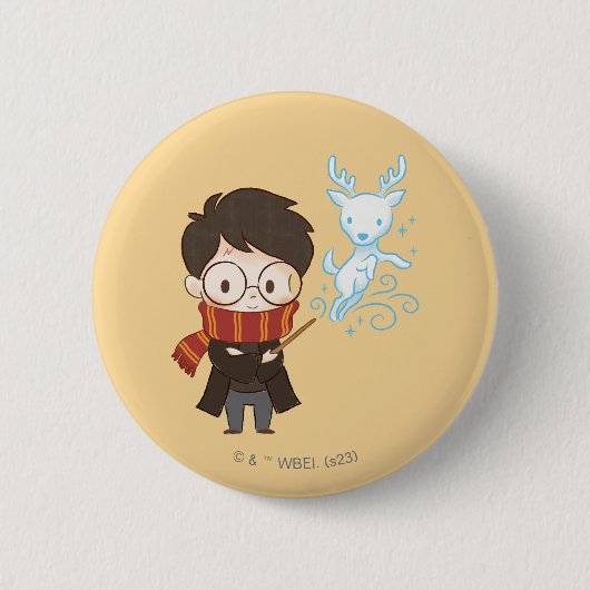 Chibi HARRY POTTER™ Patronus Button (Vorderseite)