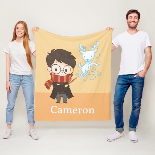 Chibi HARRY POTTER™ Patronus Fleecedecke (Beispiel)