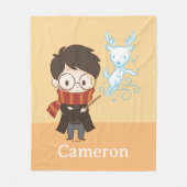 Chibi HARRY POTTER™ Patronus Fleecedecke (Vorderseite)